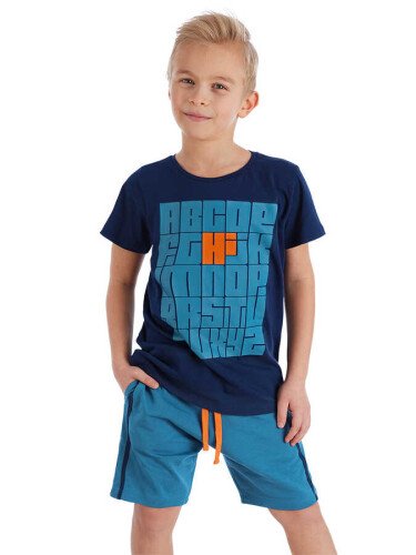 Alfabe Erkek Çocuk T-shirt Şort Takım - DENOKİDS