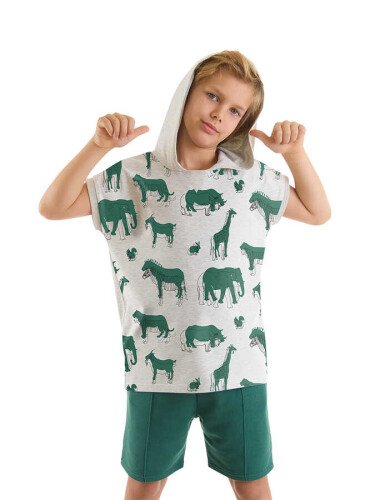 Animals Erkek Çocuk T-shirt Şort Takım - DENOKİDS