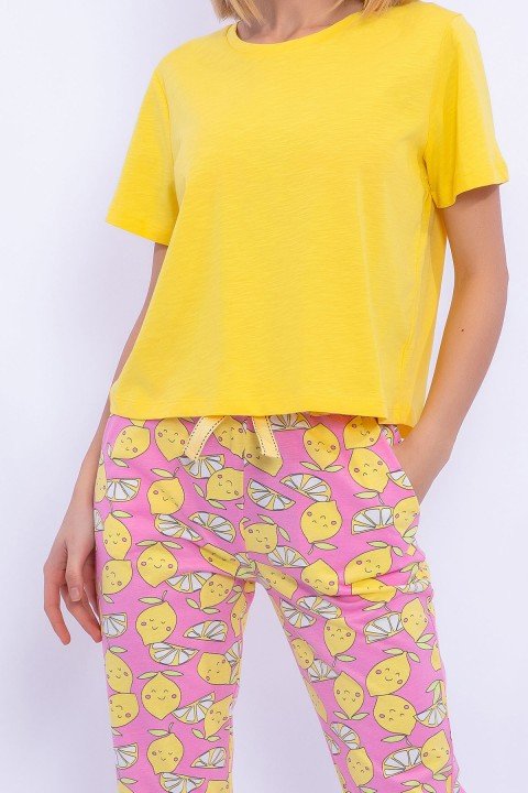 Lemons Kadın Pijama Takımı-Sarı - 4