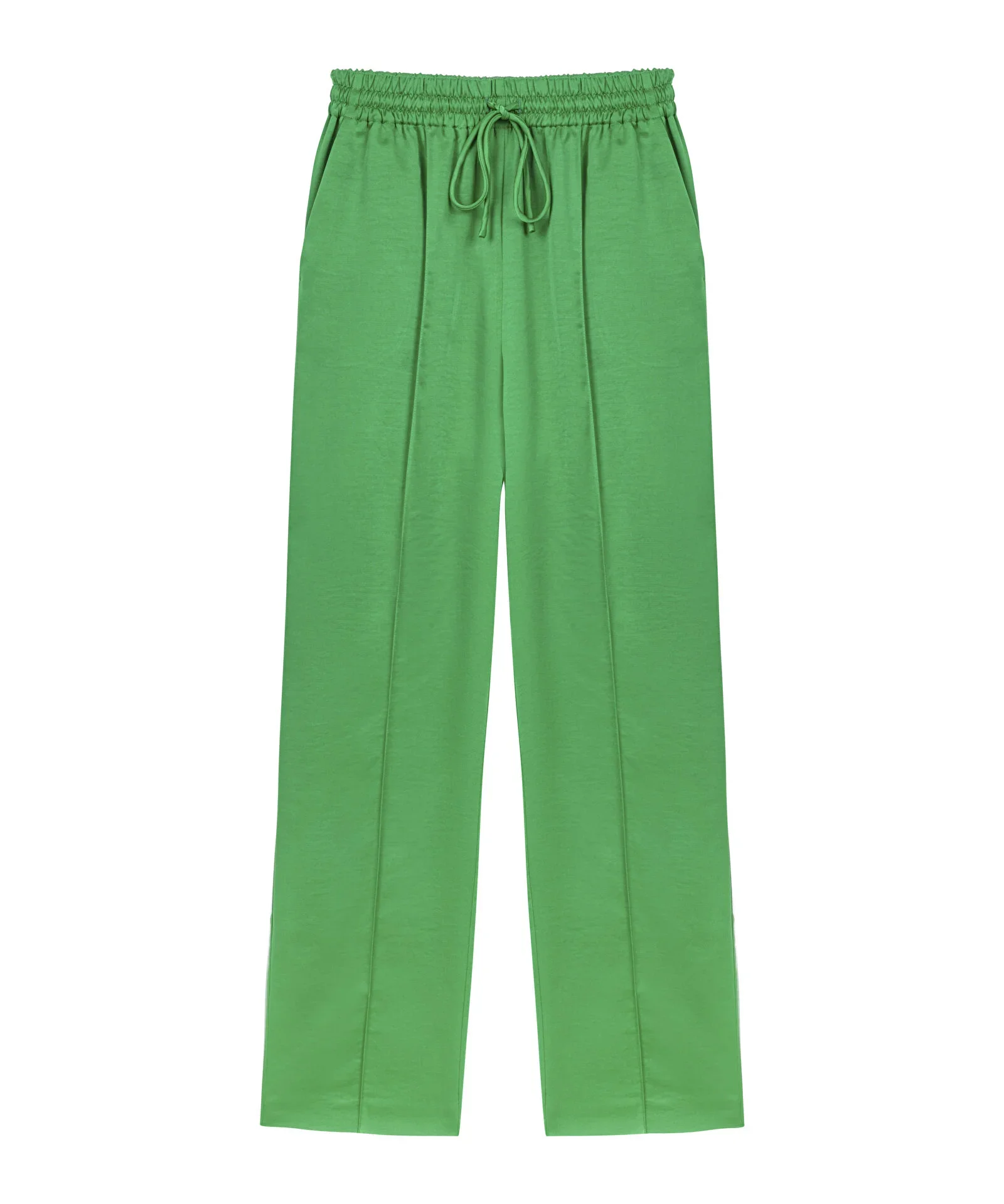 Beli Elastik Rahat Kesim Pantolon-Yeşil - 5