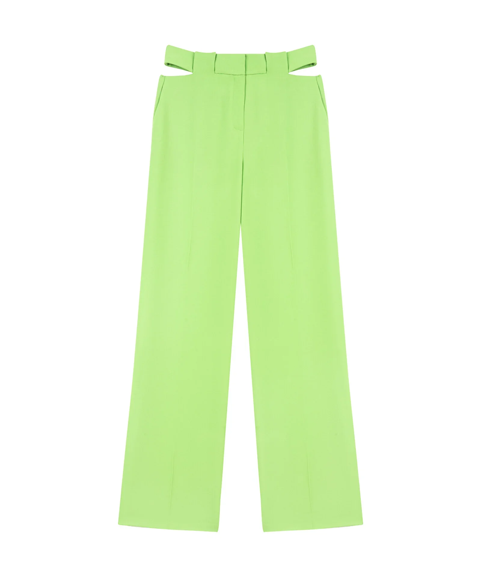 Cutout Wide Leg Fit Pantolon-Parlak Yeşil - 6