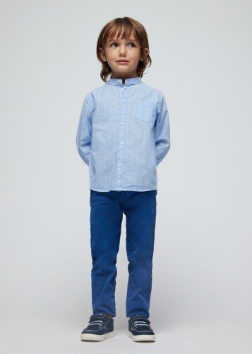 Erkek Çocuk Çizgili Gömlek-Mavi - 2
