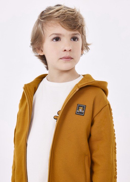 Erkek Çocuk Fermuarlı Sweatshirt-Kahverengi - MAYORAL