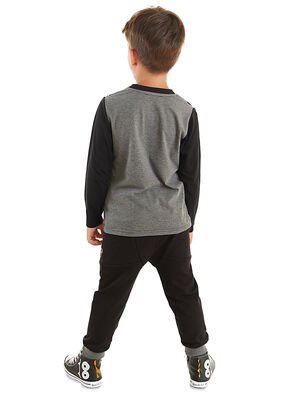 Erkek Çocuk Gamer T-shirt Pantolon Takım - Antresit - 2