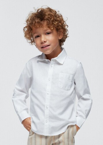 Erkek Çocuk Uzun Kollu Gömlek-Beyaz - MAYORAL