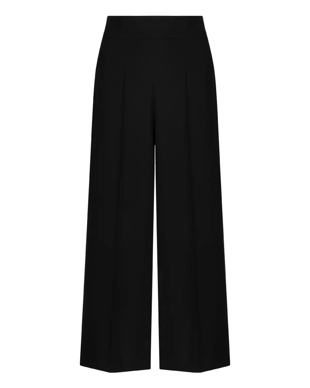 Geniş Paçalı Klasik Kesim Pantolon-Siyah - 4