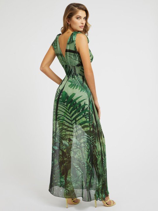 SL SMOCKED VENUS Elbise W3GK50WE550-Yeşil - 3