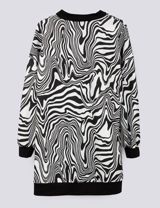 Zebra Desenli Tunik-Siyah-Beyaz - 3