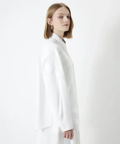 Kadın Aplikeli Gömlek Ceket-Kırık Beyaz - 3