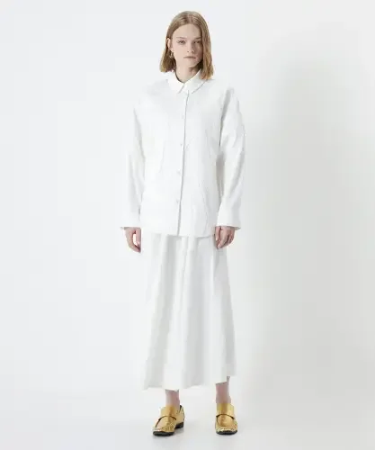 Kadın Aplikeli Gömlek Ceket-Kırık Beyaz - 4