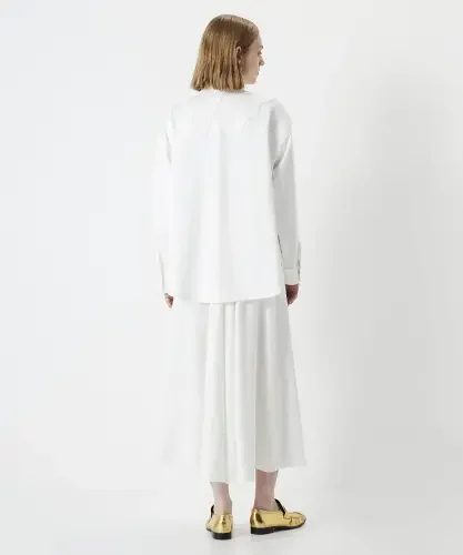 Kadın Aplikeli Gömlek Ceket-Kırık Beyaz - 5