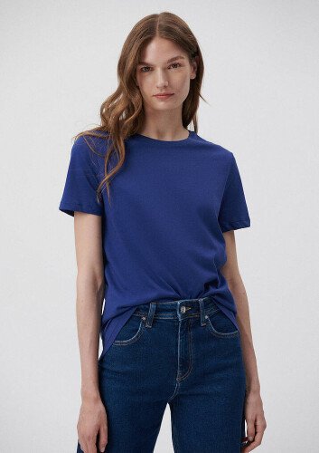 Kadın Basic Tişört-Mavi - 1