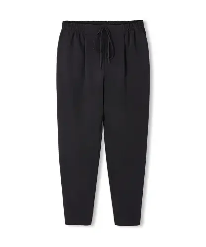 Kadın Beli Elastik Pantolon-Siyah - 5