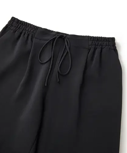 Kadın Beli Elastik Pantolon-Siyah - 6