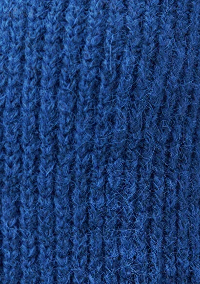 Kadın Düğmeli Crop Hırka - Mavi - 6