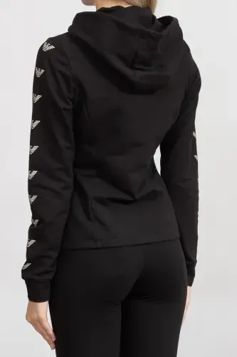 Kadın Fermuarlı Sweatshirt-Siyah - 4