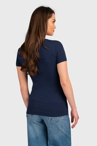Kadın GUESS SS RN Logo T-Shirt / Mavi - 3