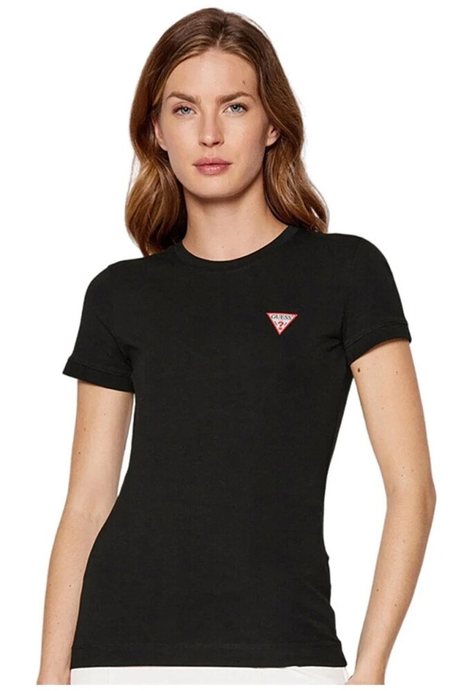 Kadın Guess Üçgen Logolu T-Shirt / Siyah - GUESS