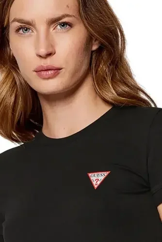 Kadın Guess Üçgen Logolu T-Shirt / Siyah - 2