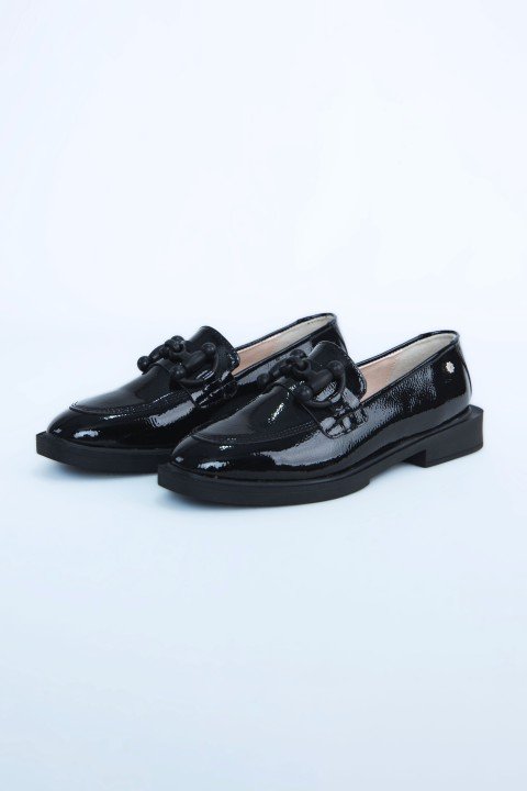 Kadın Klasik Ayakkabı Z24208-Siyah Rugan - 4
