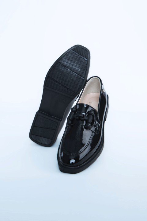 Kadın Klasik Ayakkabı Z24208-Siyah Rugan - 5
