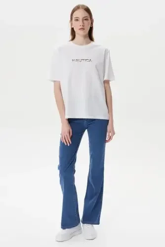  Kadın Nutica Kısa Kollu T-Shirt / Beyaz - 2