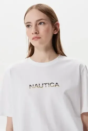  Kadın Nutica Kısa Kollu T-Shirt / Beyaz - 3