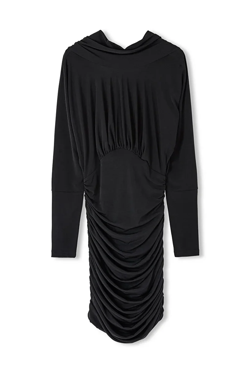 Kadın Sırt Dekolteli Elbise - Siyah - 8