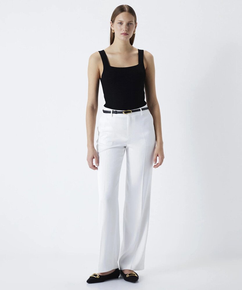 Kadın Straight Fit Pantolon-Kırık Beyaz - İPEKYOL