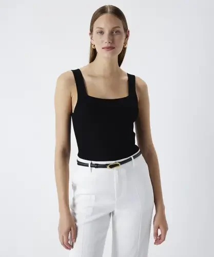 Kadın Straight Fit Pantolon-Kırık Beyaz - 2