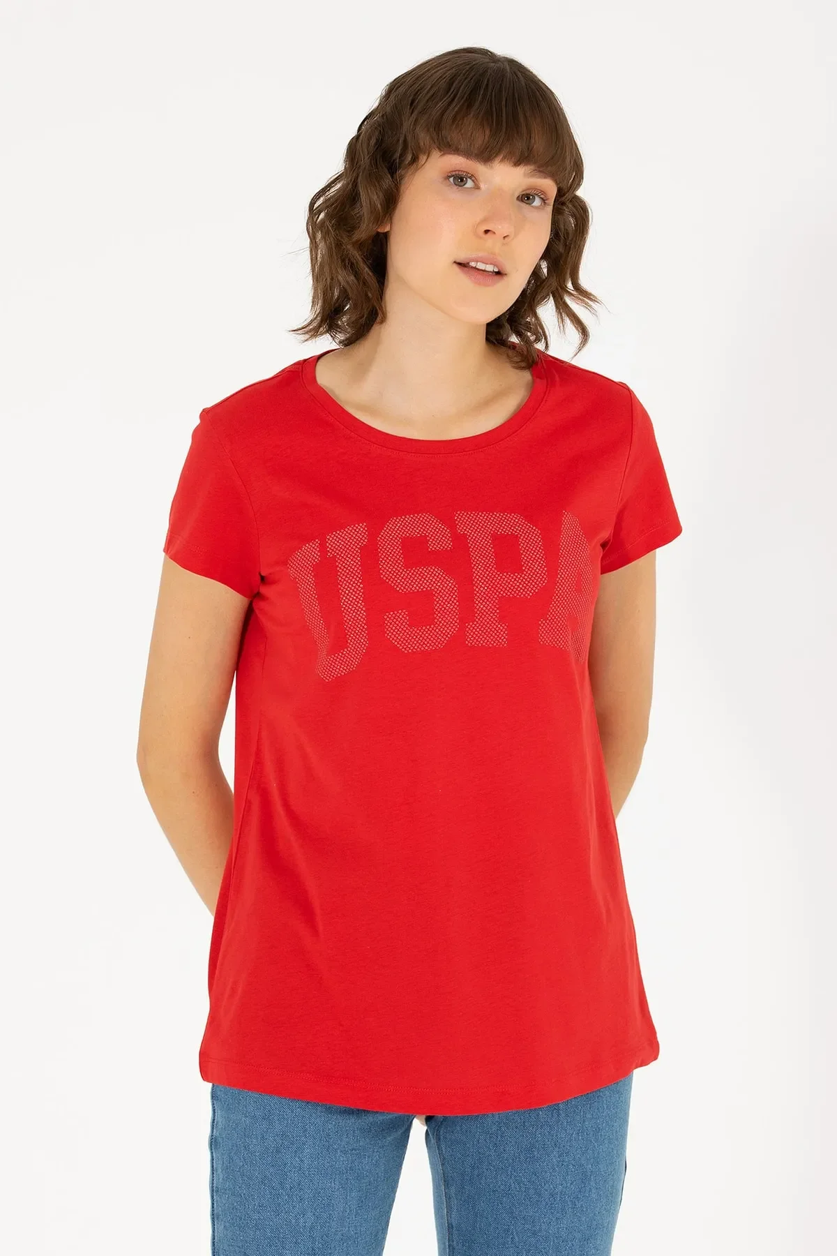 Kadın T-shirt-Kırmızı - 1