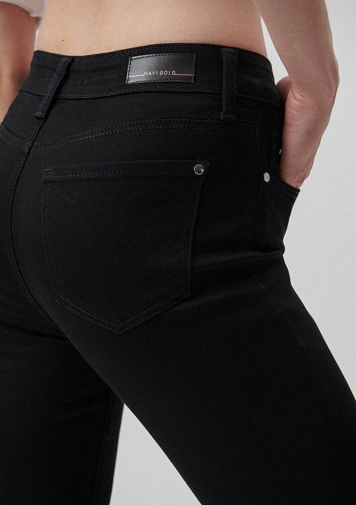 Kadın Tess Gold Luxury Jean Pantolon-Siyah - 8