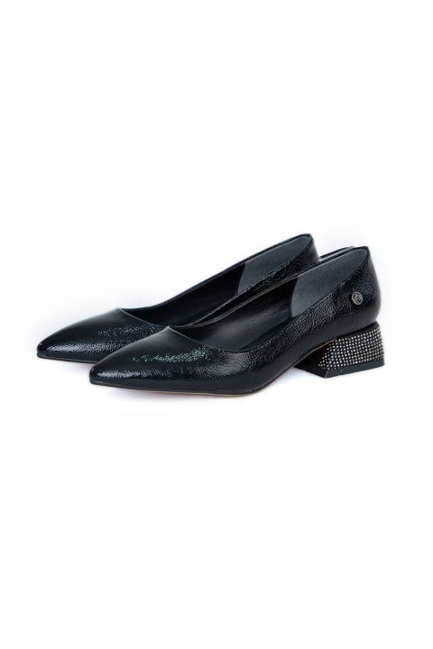 Kadın Topuklu Ayakkabı PC-51646-Siyah Rugan - 1