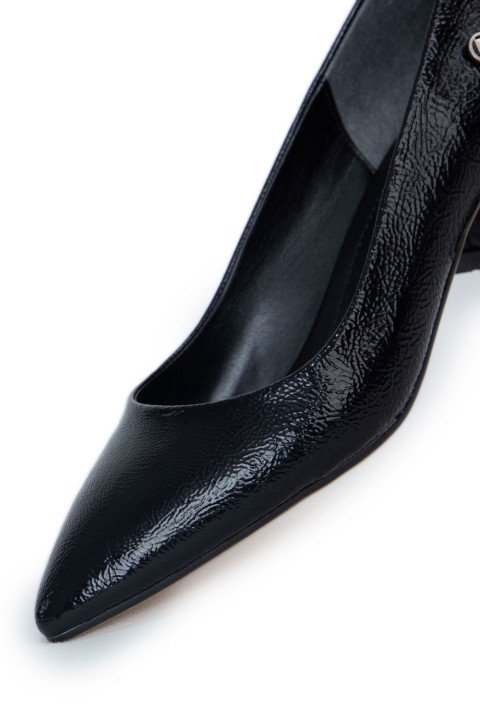 Kadın Topuklu Ayakkabı PC-51646-Siyah Rugan - 3