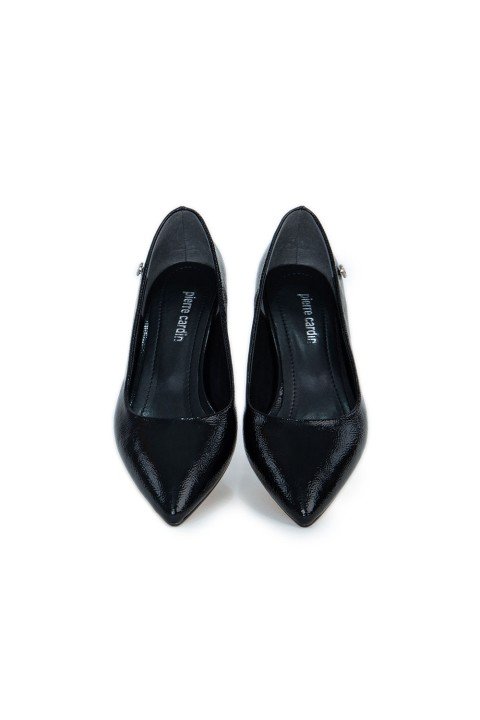 Kadın Topuklu Ayakkabı PC-51646-Siyah Rugan - 4