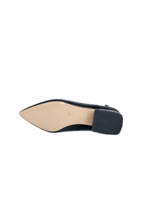 Kadın Topuklu Ayakkabı PC-51646-Siyah Rugan - 7