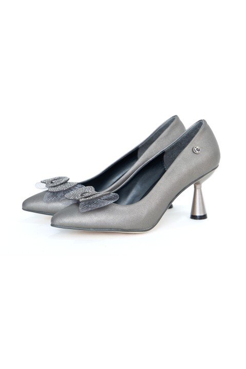 Kadın Topuklu Ayakkabı Pc-51651-Platin - PİERRE CARDİN