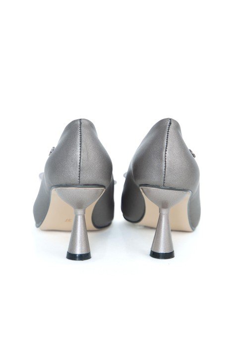 Kadın Topuklu Ayakkabı Pc-51651-Platin - 4