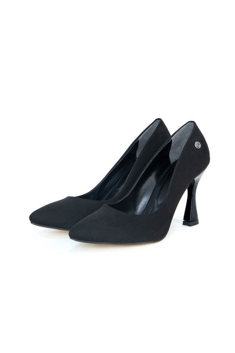 Kadın Topuklu Ayakkabı PC-52281-Siyah Süet - PİERRE CARDİN
