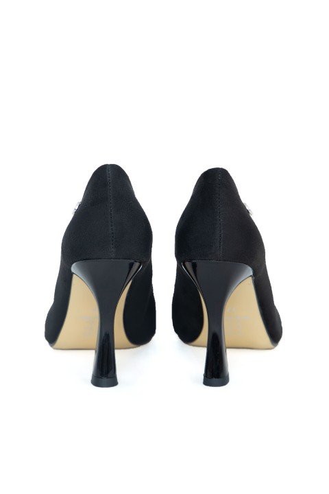 Kadın Topuklu Ayakkabı PC-52281-Siyah Süet - 5