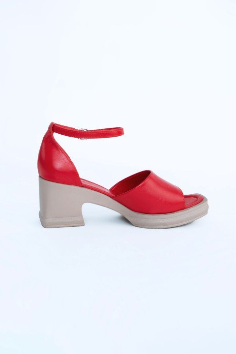 Kadın Topuklu Ayakkabı Z395001-Krımızı - STEP MORE