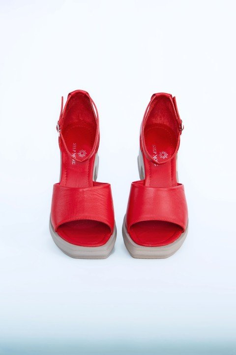 Kadın Topuklu Ayakkabı Z395001-Krımızı - 3