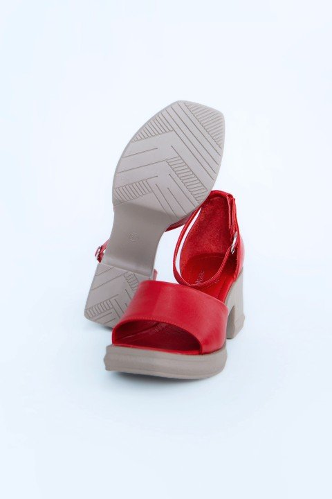 Kadın Topuklu Ayakkabı Z395001-Krımızı - 5