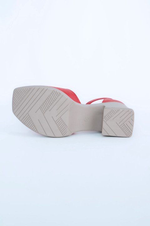 Kadın Topuklu Ayakkabı Z395001-Krımızı - 8
