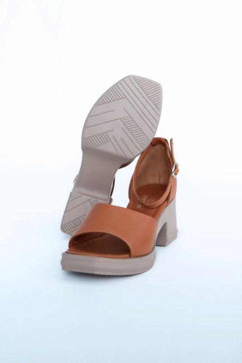 Kadın Topuklu Ayakkabı Z395001-Taba - 6