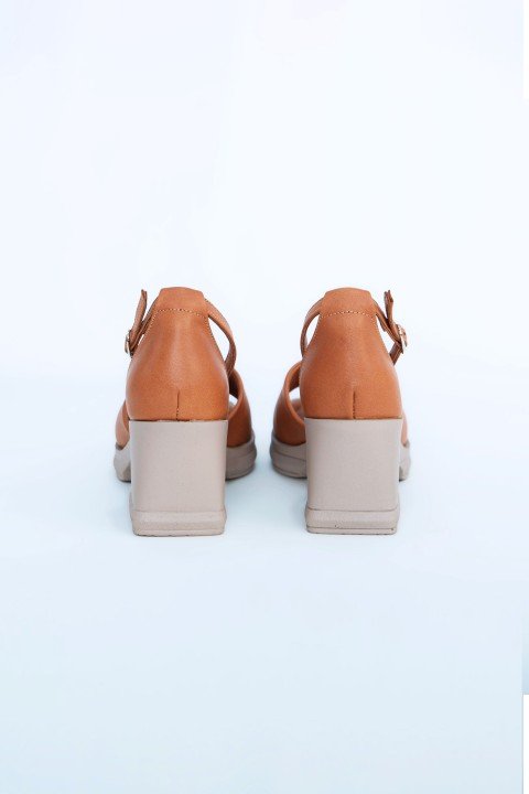 Kadın Topuklu Ayakkabı Z395001-Taba - 7