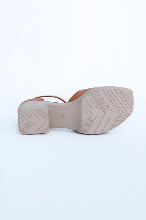 Kadın Topuklu Ayakkabı Z395001-Taba - 8