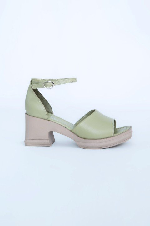 Kadın Topuklu Ayakkabı Z395001-Yeşil - 1