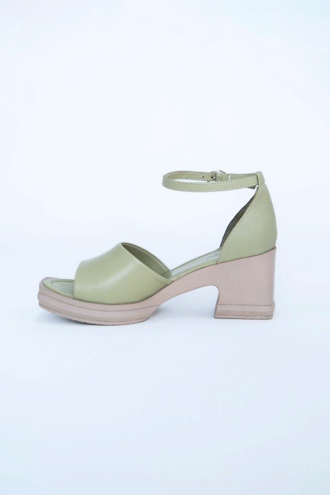 Kadın Topuklu Ayakkabı Z395001-Yeşil - 2