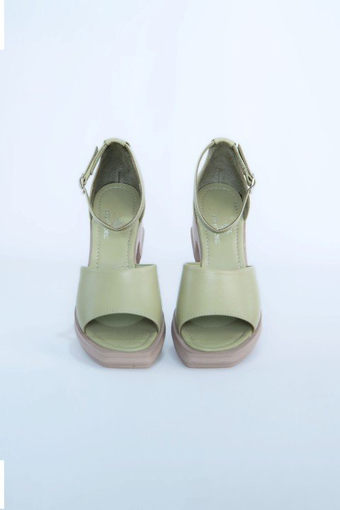 Kadın Topuklu Ayakkabı Z395001-Yeşil - 4